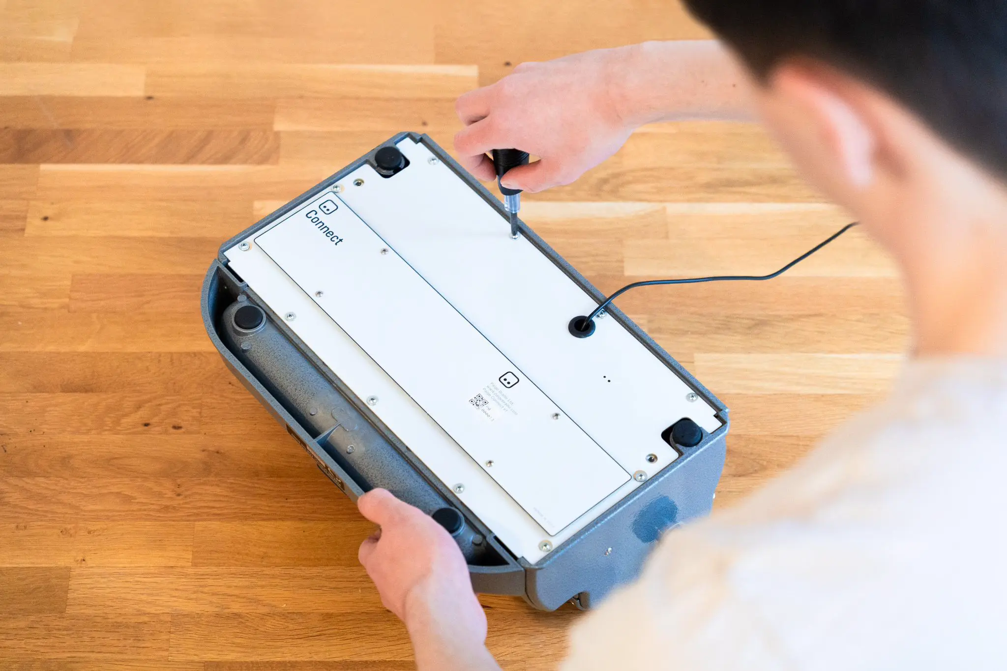 Paige Connect attached to braille writer