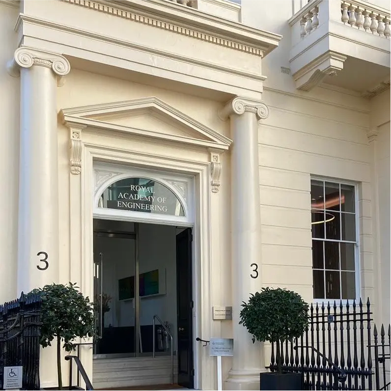 Entrance to Royal Academy of Engineering head quarters at Prince Philip House